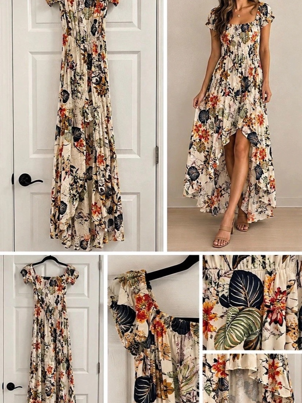 High-Low Maxi Dress Floral High-Low Dress Size Medium Like New